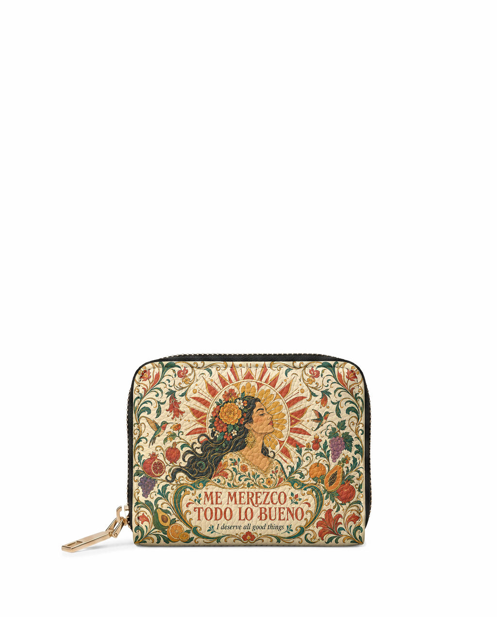 "Me merezco todo lo bueno" ver.3 Mini Wallet - front view | Paleta Bags