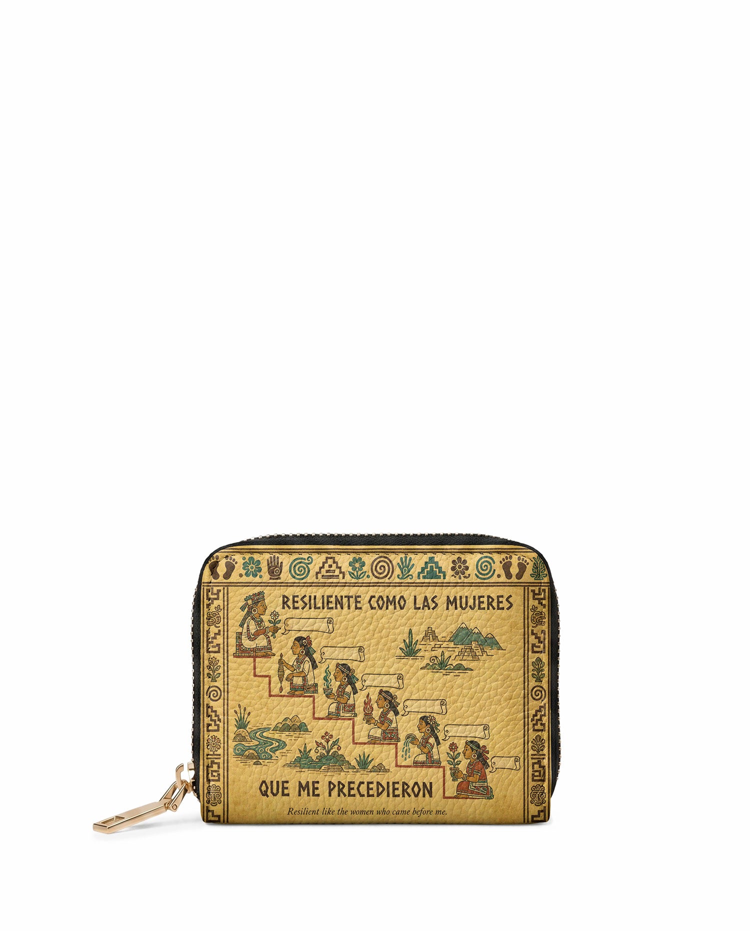 "Resiliente como las mujeres que me precedieron" ver.4 Mini Wallet - front view | Paleta Bags