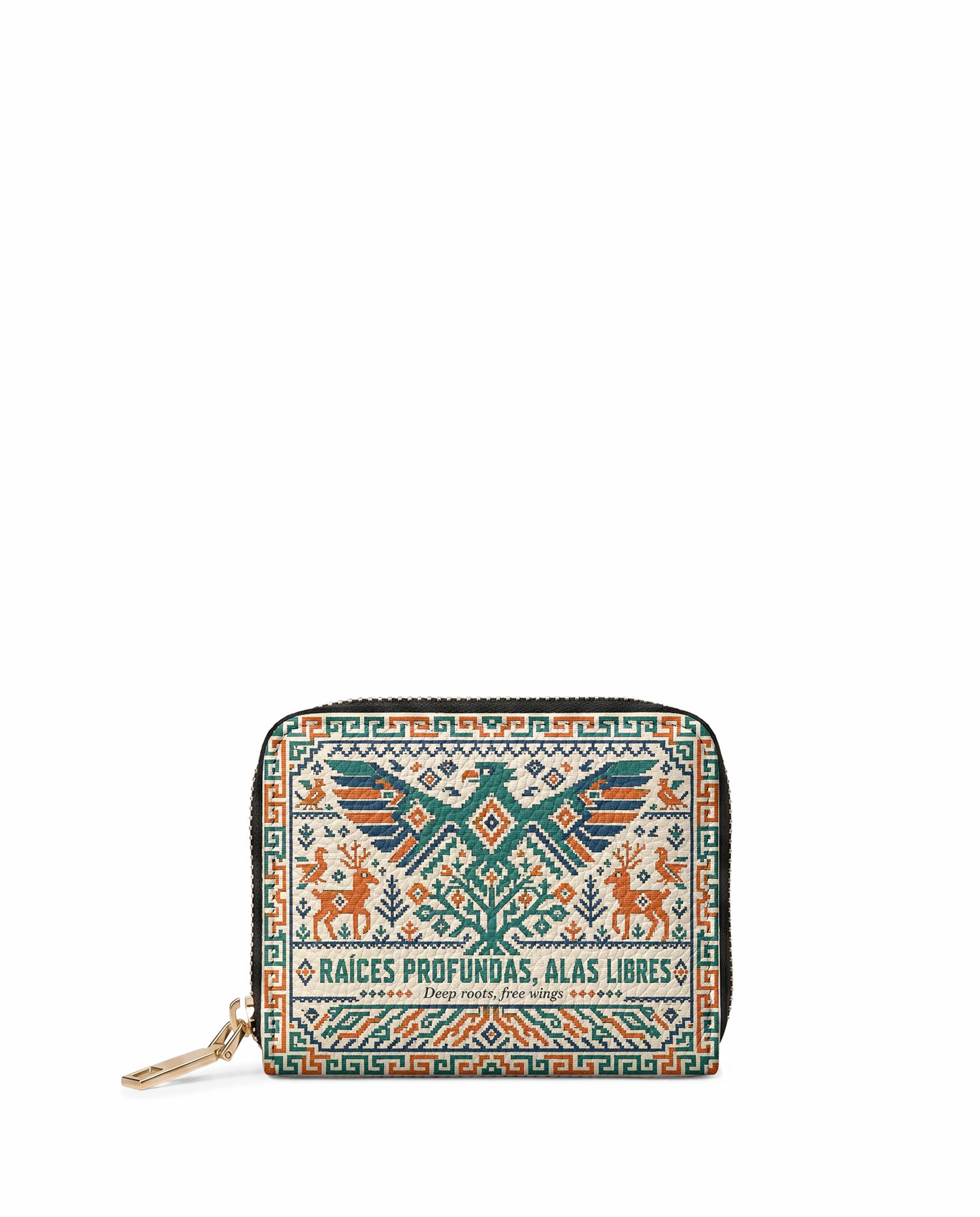 "Raíces profundas, alas libres" ver.4 Mini Wallet - front view | Paleta Bags