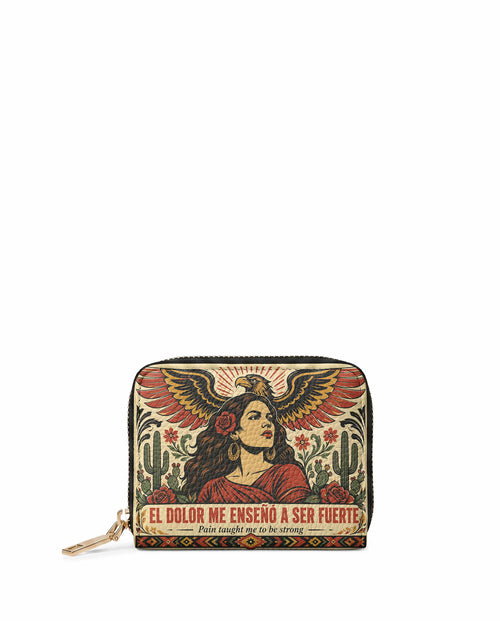 "El dolor me enseñó a ser fuerte" ver.3 Mini Wallet - front view | Paleta Bags