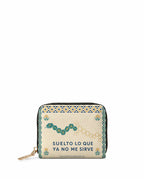"Suelto lo que ya no me sirve" ver.4 Mini Wallet - front view | Paleta Bags