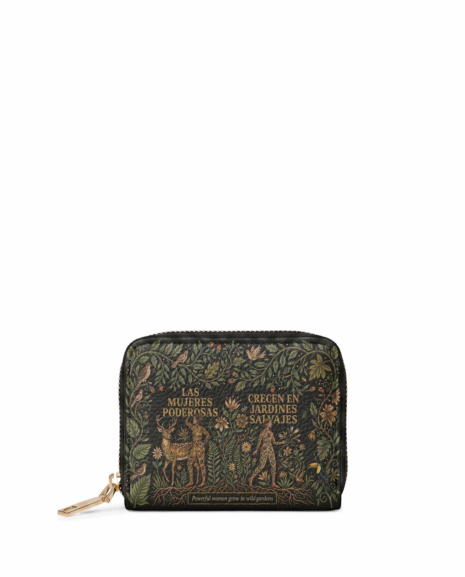 "Las mujeres poderosas crecen en jardines salvajes" ver.3 Mini Wallet - front view | Paleta Bags
