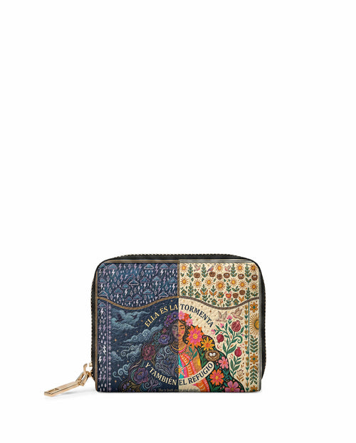 "Ella es la tormenta y también el refugio" ver.1 Mini Wallet - front view | Paleta Bags