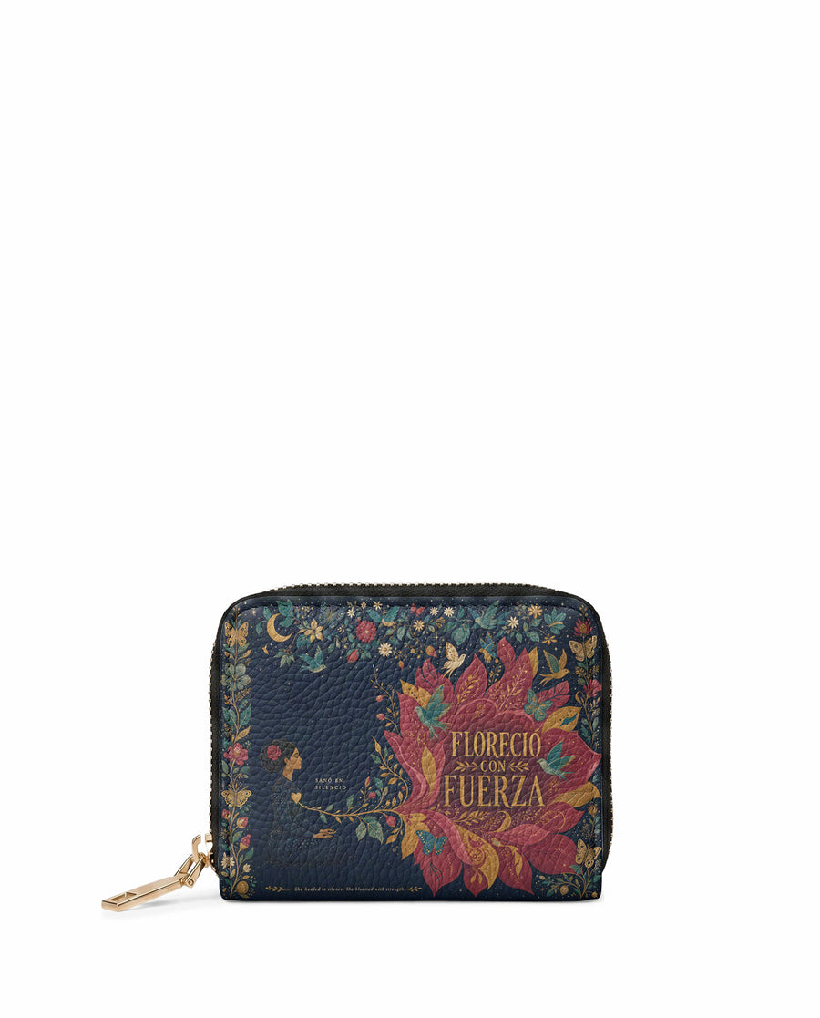 "Sanó en silencio, floreció con fuerza" ver.2 Mini Wallet