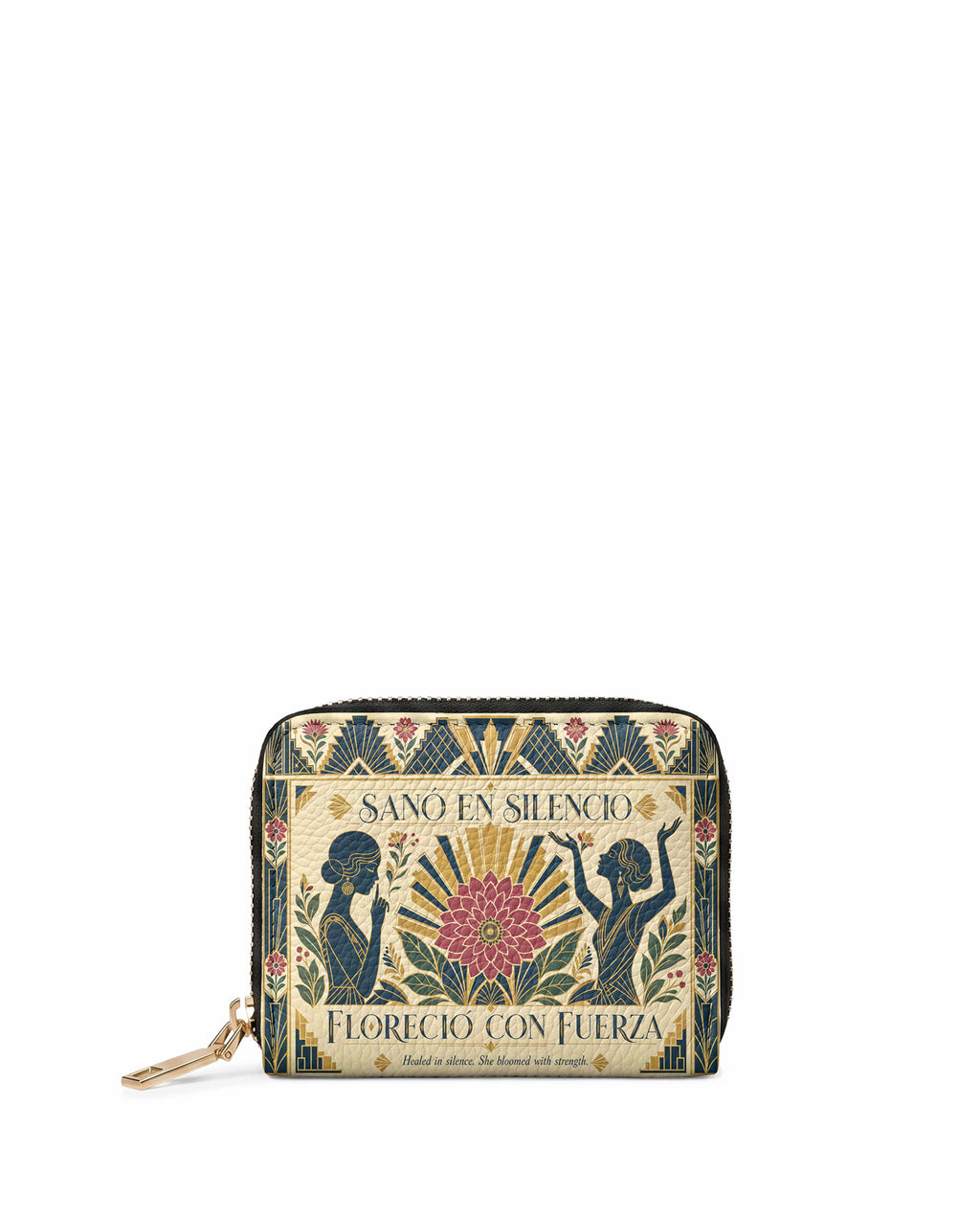 "Sanó en silencio, floreció con fuerza" ver.3 Mini Wallet - front view | Paleta Bags
