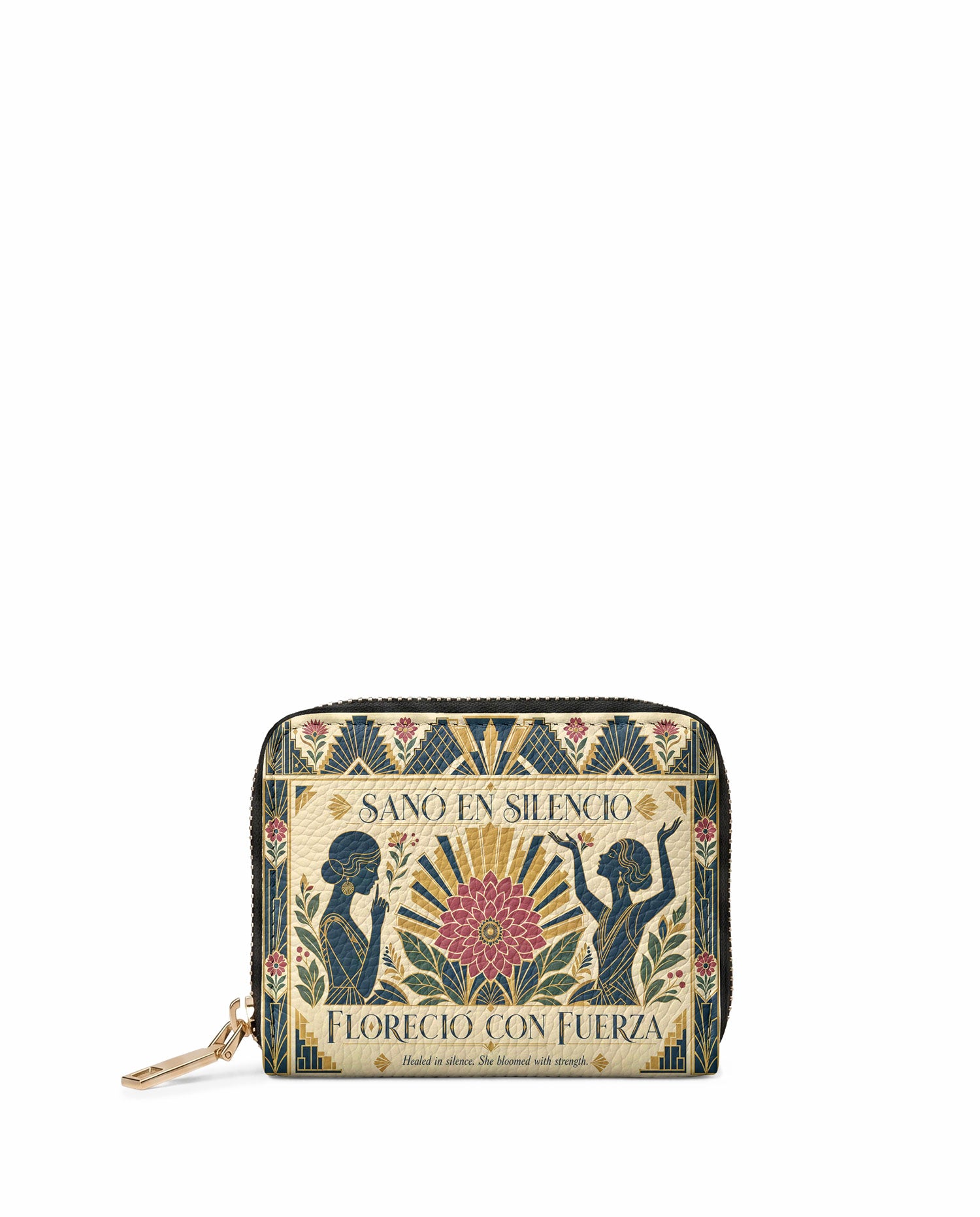 "Sanó en silencio, floreció con fuerza" ver.3 Mini Wallet - front view | Paleta Bags