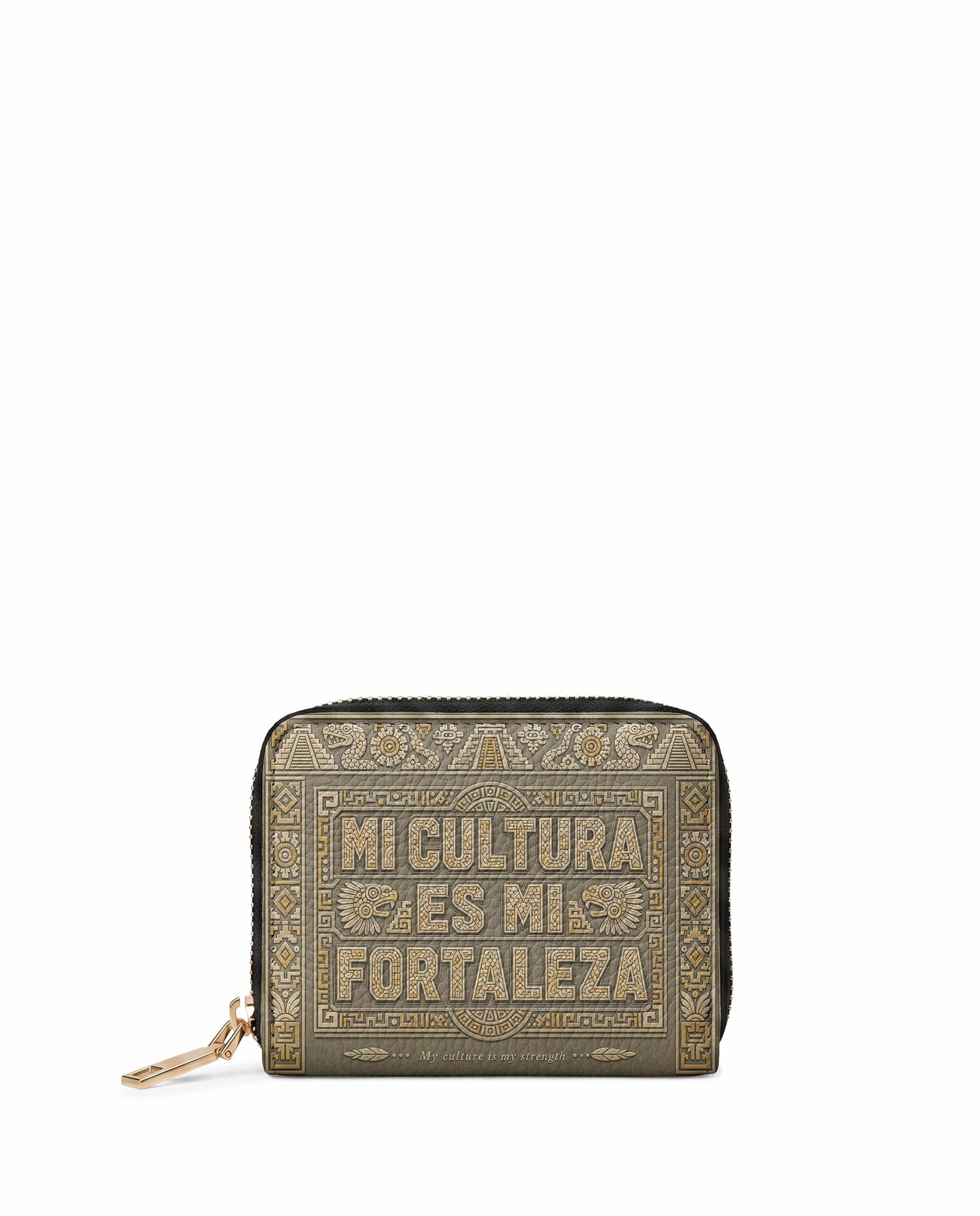 "Mi cultura es mi fortaleza" ver.5 Mini Wallet - front view | Paleta Bags