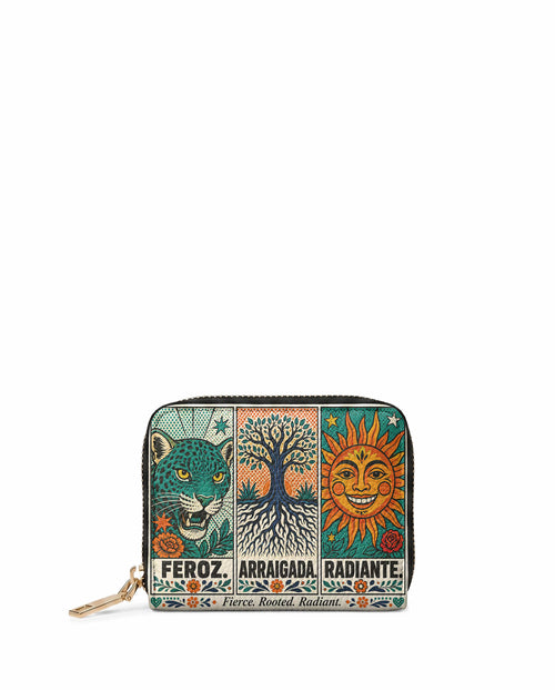 "Feroz. Arraigada. Radiante" ver.3 Mini Wallet - front view | Paleta Bags