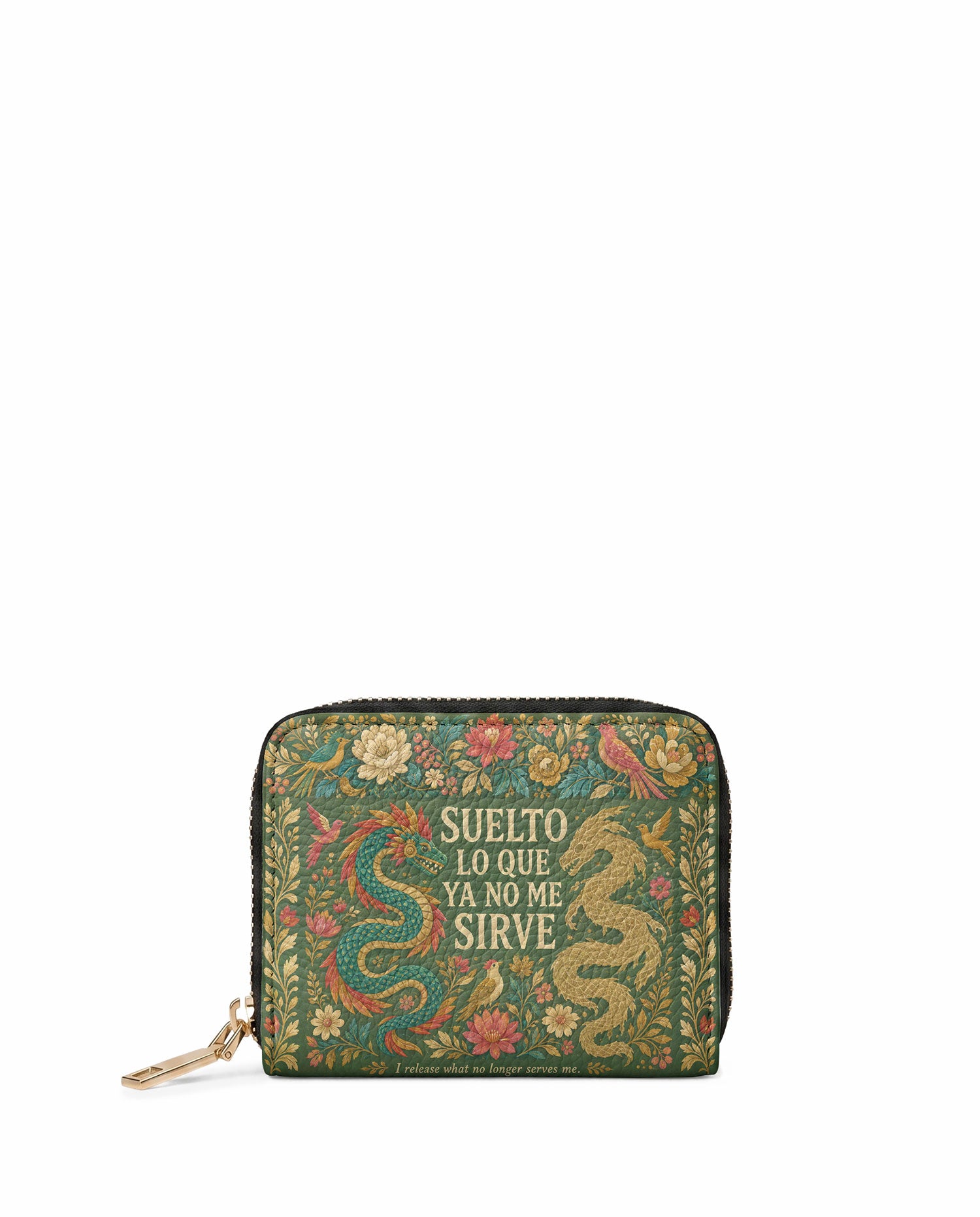 "Suelto lo que ya no me sirve" ver.3 Mini Wallet - front view | Paleta Bags
