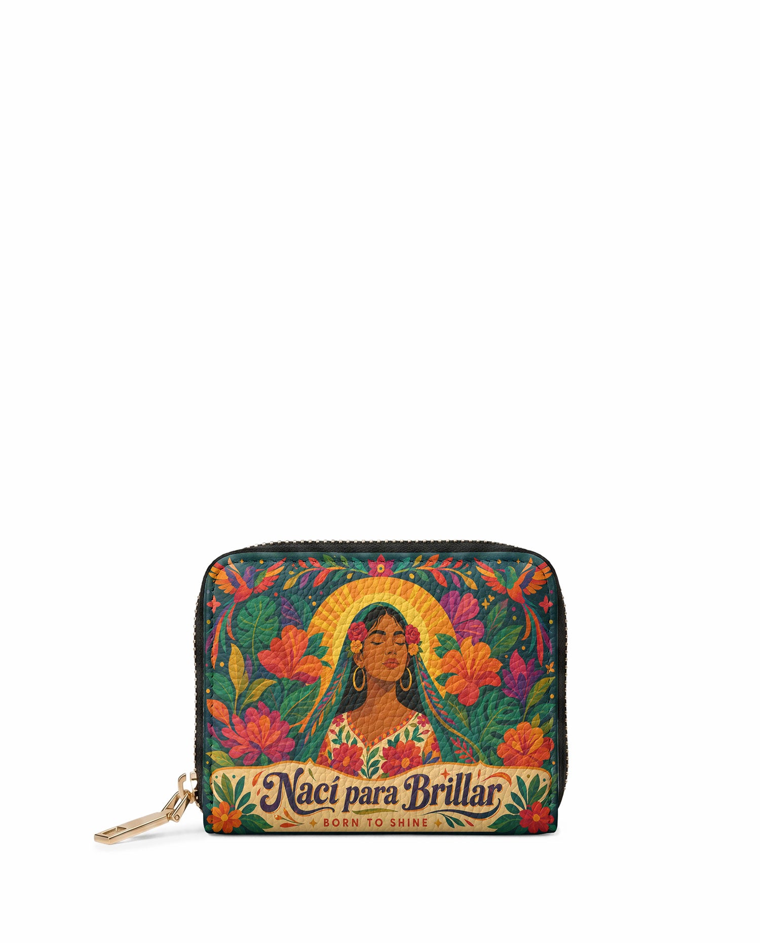 "Nací para brillar" ver.4 Mini Wallet - front view | Paleta Bags