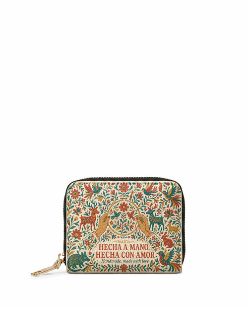 "Hecha a mano, hecha con amor" ver.1 Mini Wallet - front view | Paleta Bags
