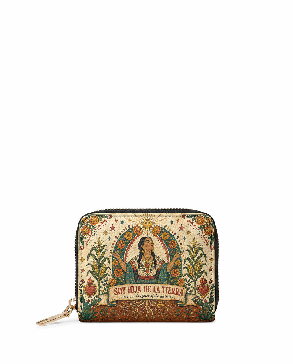 "Soy hija de la tierra" ver.5 Mini Wallet - front view | Paleta Bags