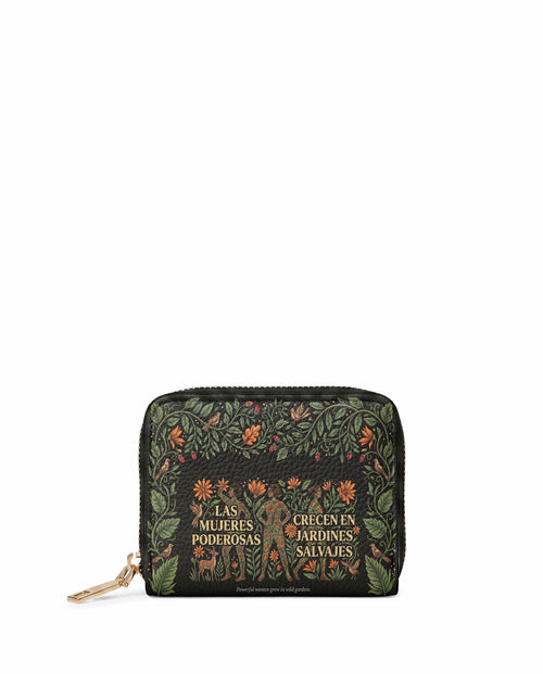 "Las mujeres poderosas crecen en jardines salvajes" ver.2 Mini Wallet - front view | Paleta Bags