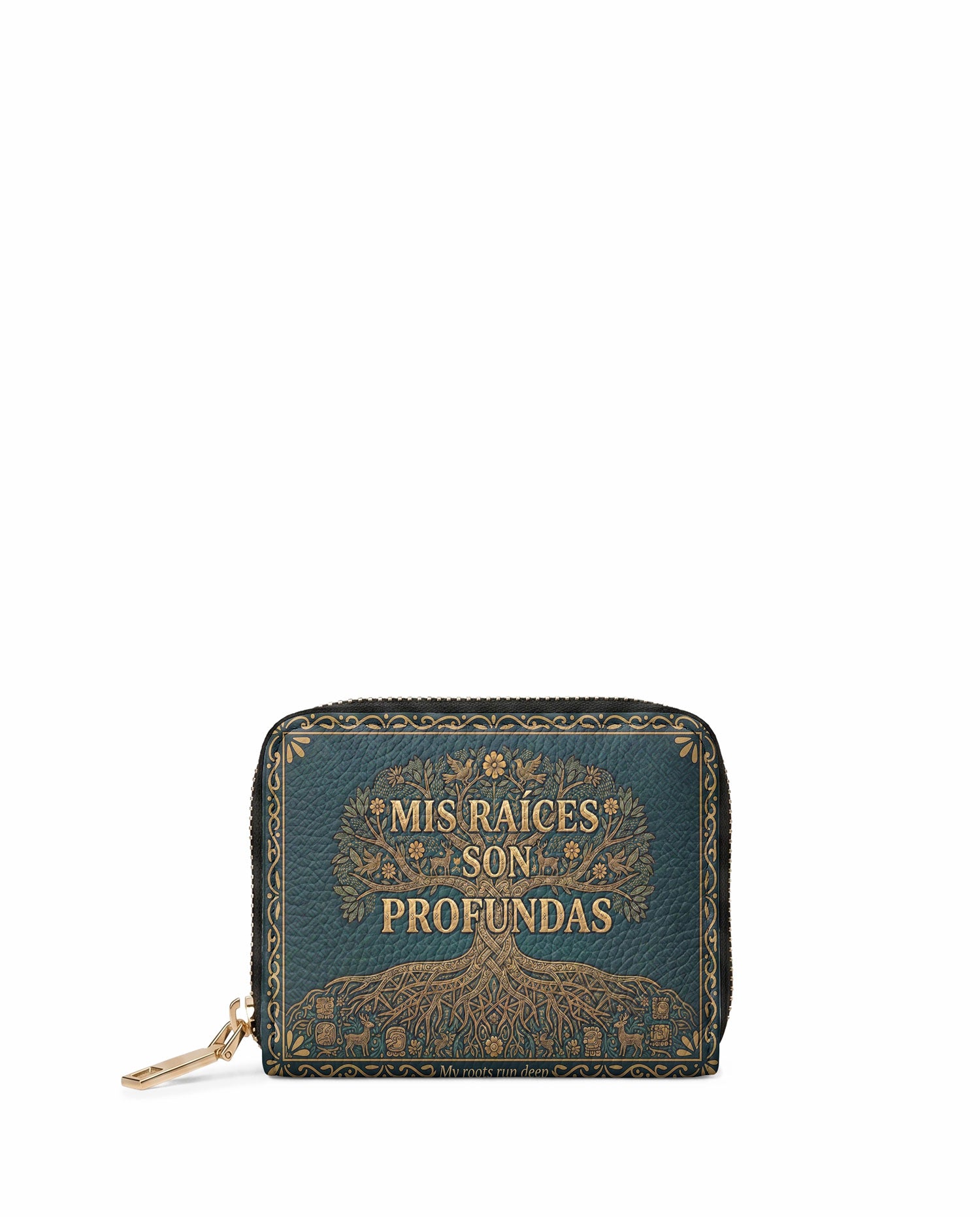 "Mis Raíces son Profundas" ver.2 Mini Wallet - front view | Paleta Bags