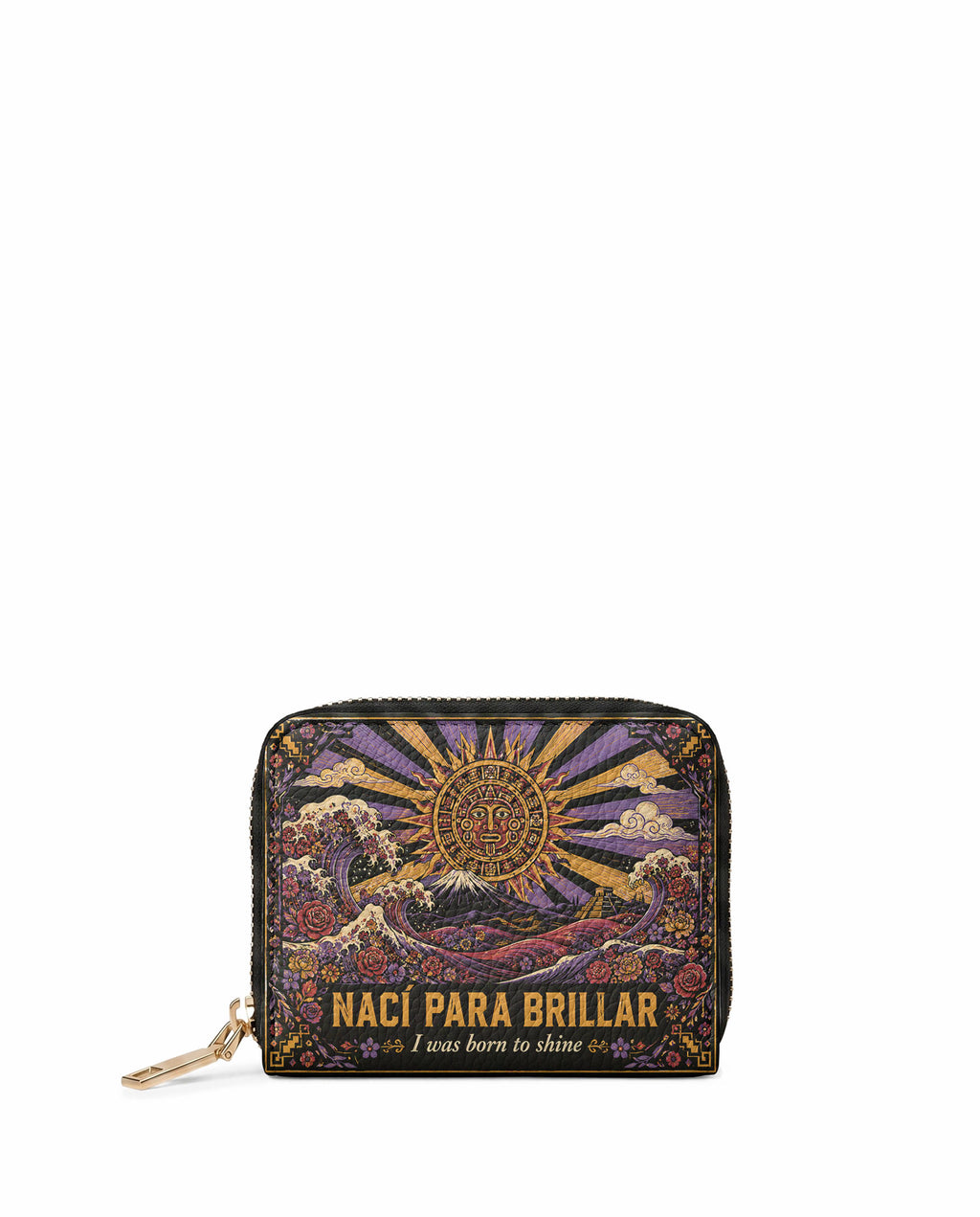 "Nací para brillar" ver.1 Mini Wallet - front view | Paleta Bags