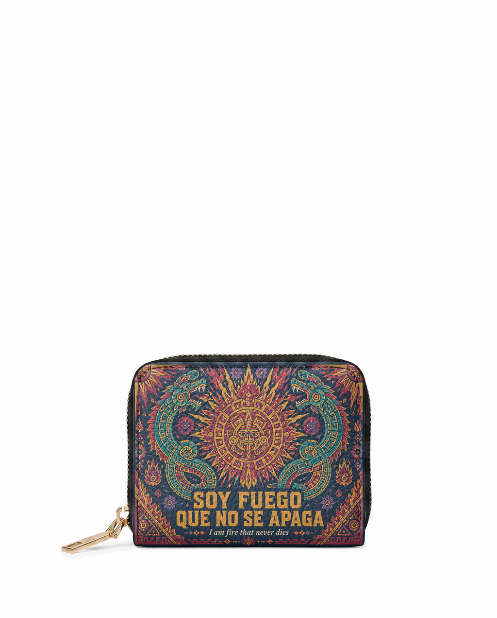 "Soy fuego que no se apaga" ver.3 Mini Wallet - front view | Paleta Bags