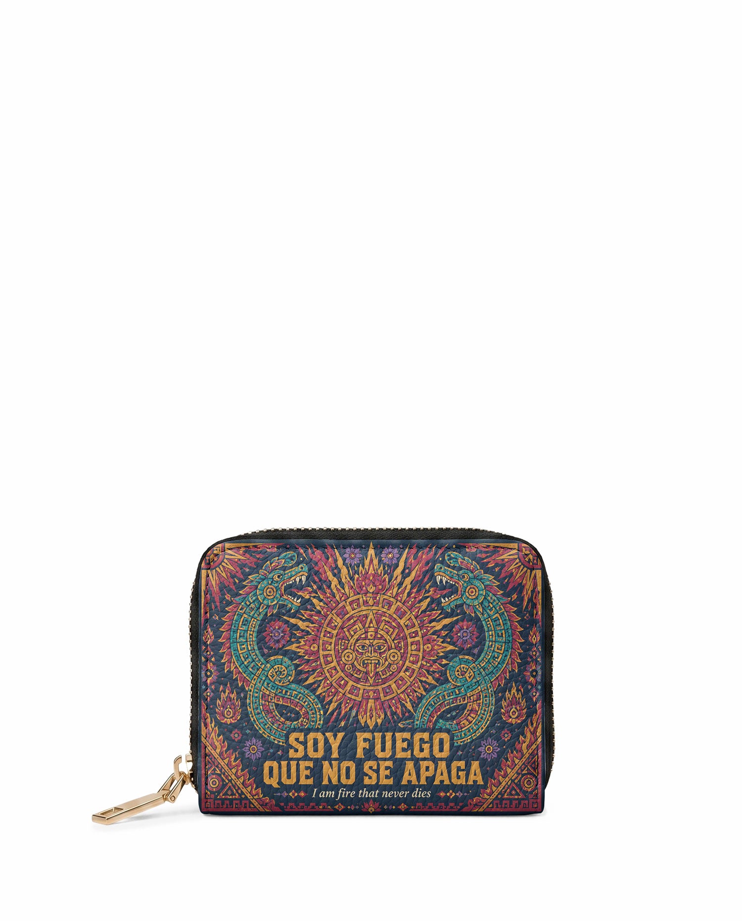 "Soy fuego que no se apaga" ver.3 Mini Wallet - front view | Paleta Bags