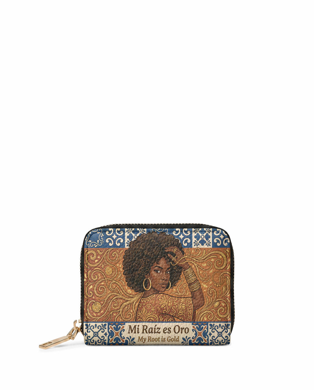 "Mi Raíz es Oro" ver.1 Mini Wallet - front view | Paleta Bags