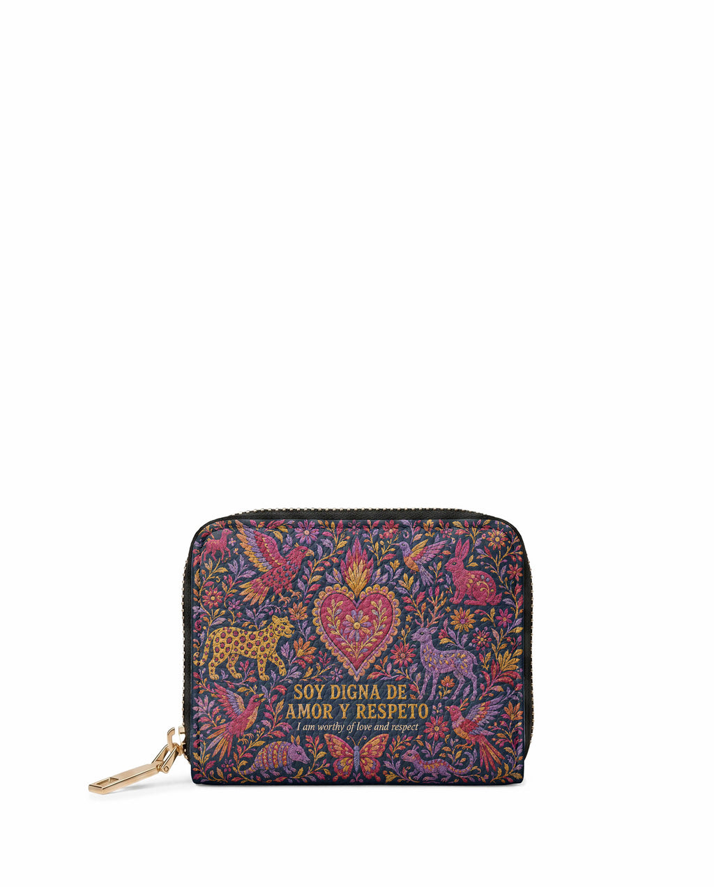 "Otomi Wild Embroidery" ver.2 Mini Wallet - front view | Paleta Bags