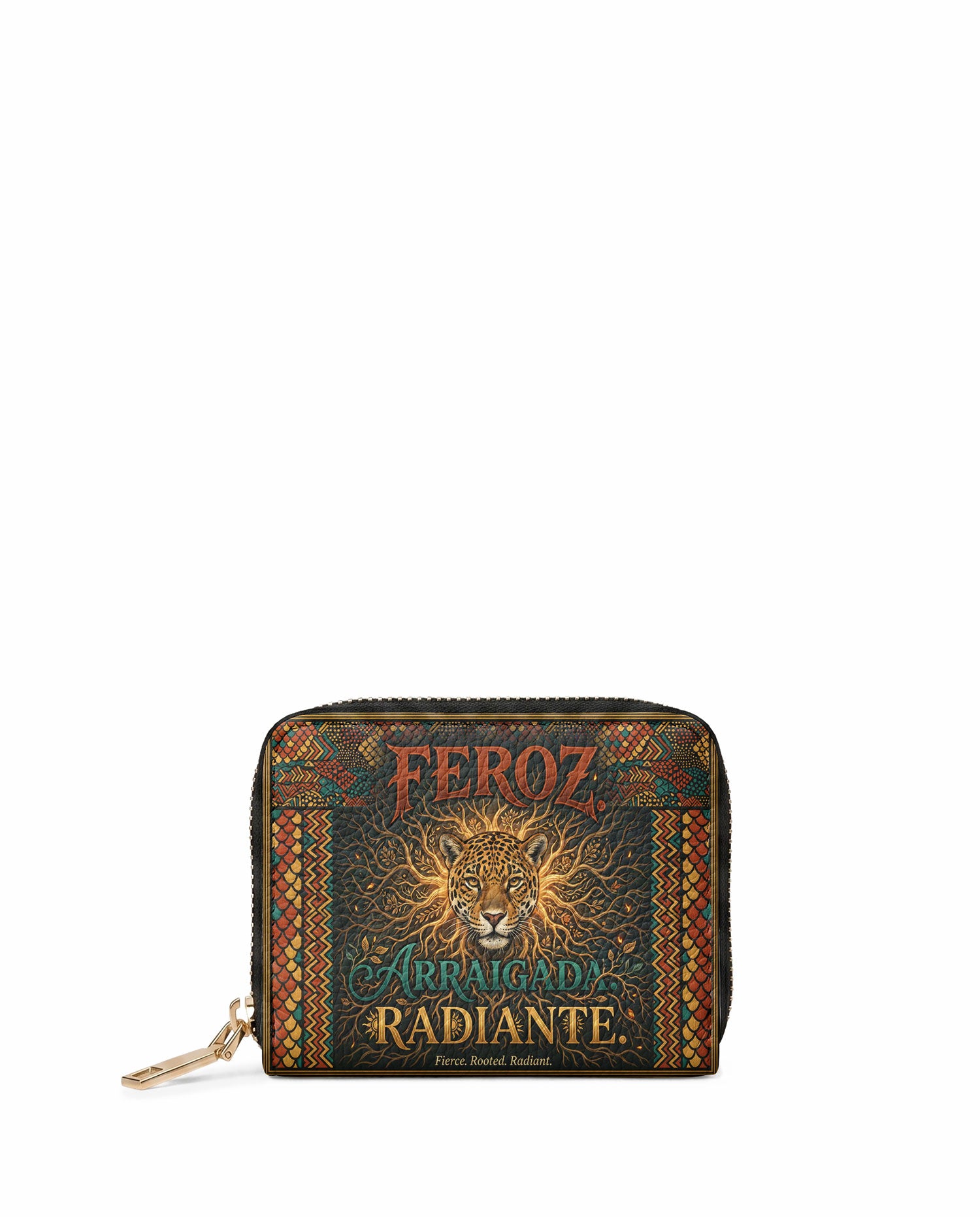 "Feroz. Arraigada. Radiante" ver.6 Mini Wallet - front view | Paleta Bags
