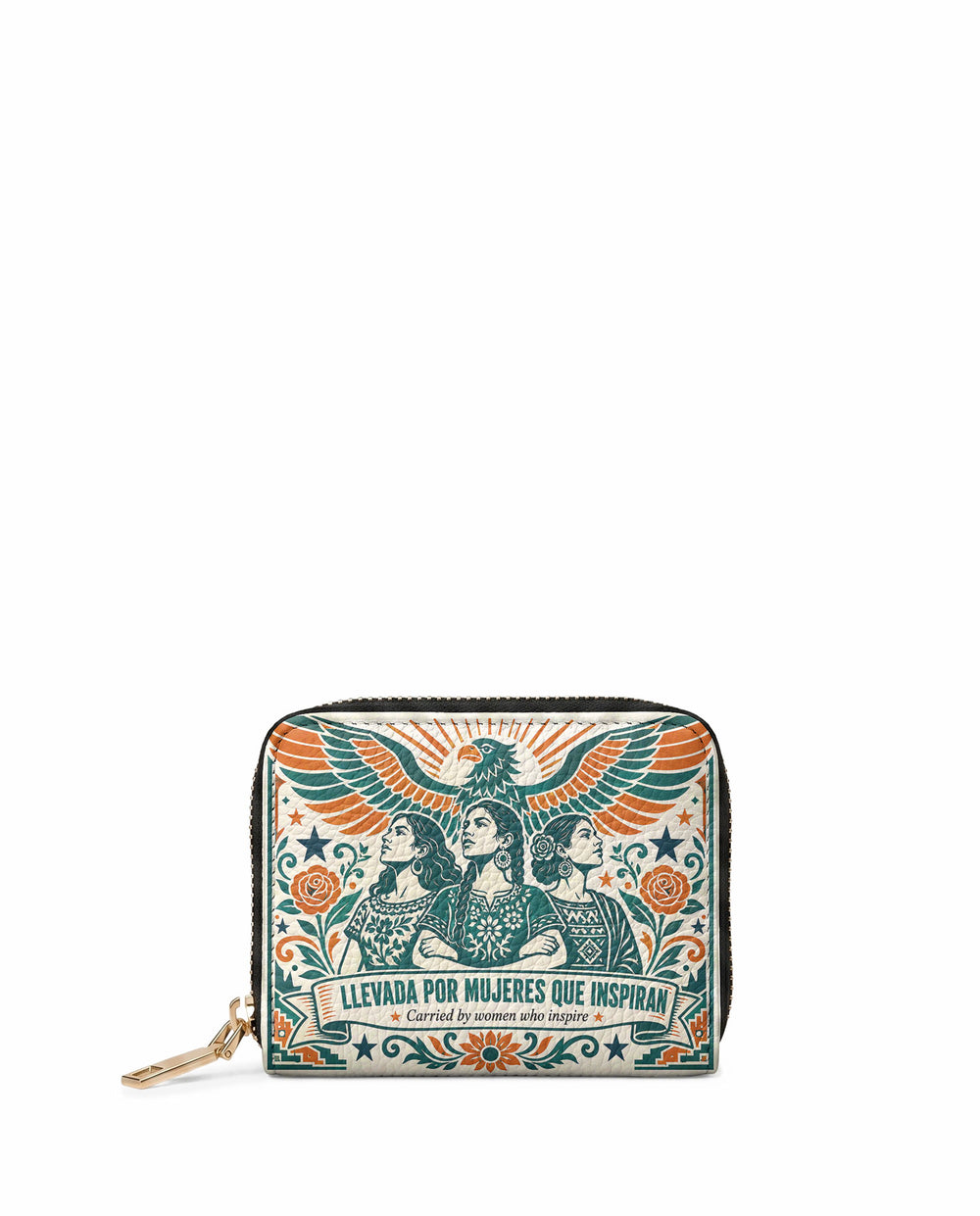 "Llevada por mujeres que inspiran" ver.3 Mini Wallet - front view | Paleta Bags
