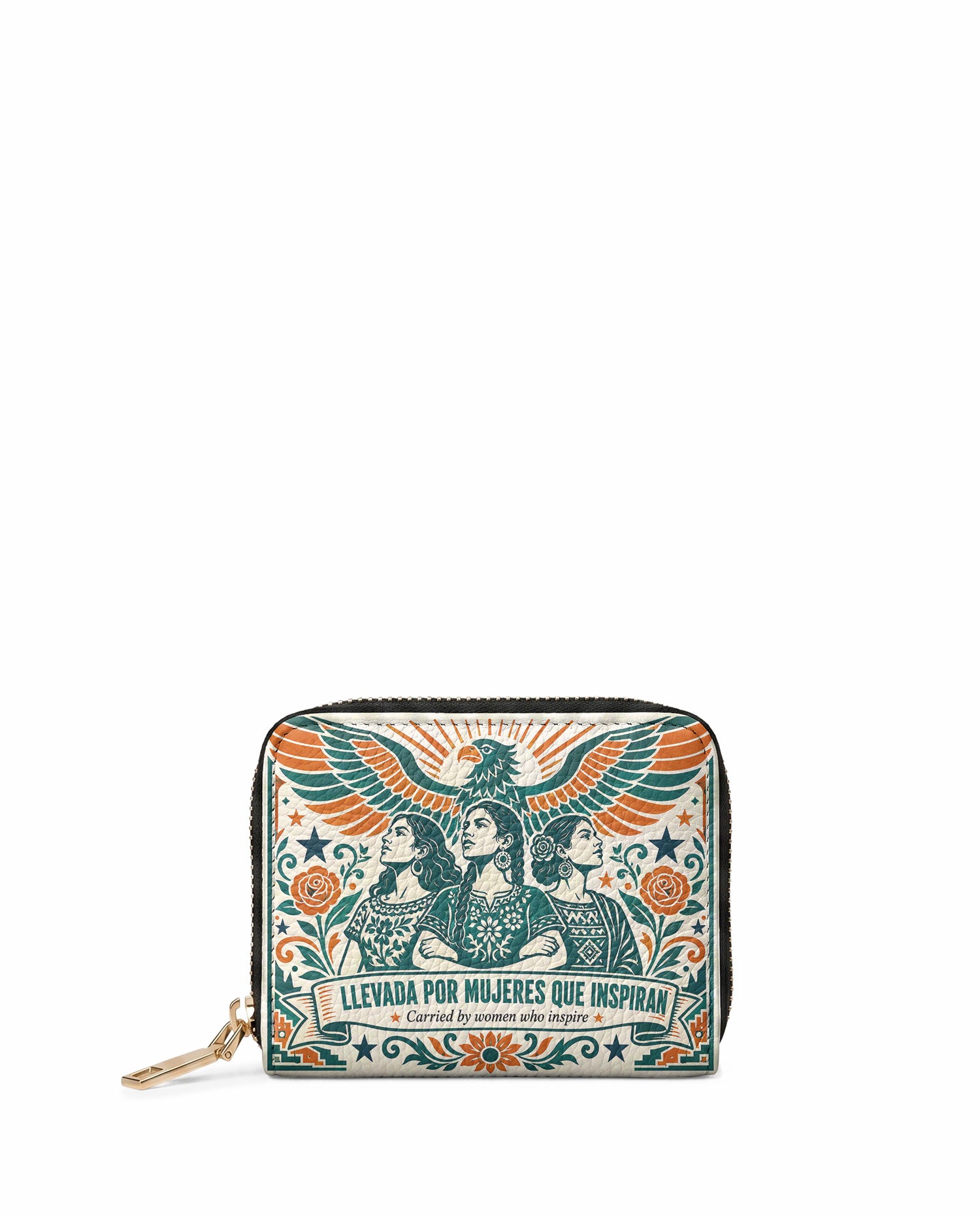 "Llevada por mujeres que inspiran" ver.3 Mini Wallet - front view | Paleta Bags