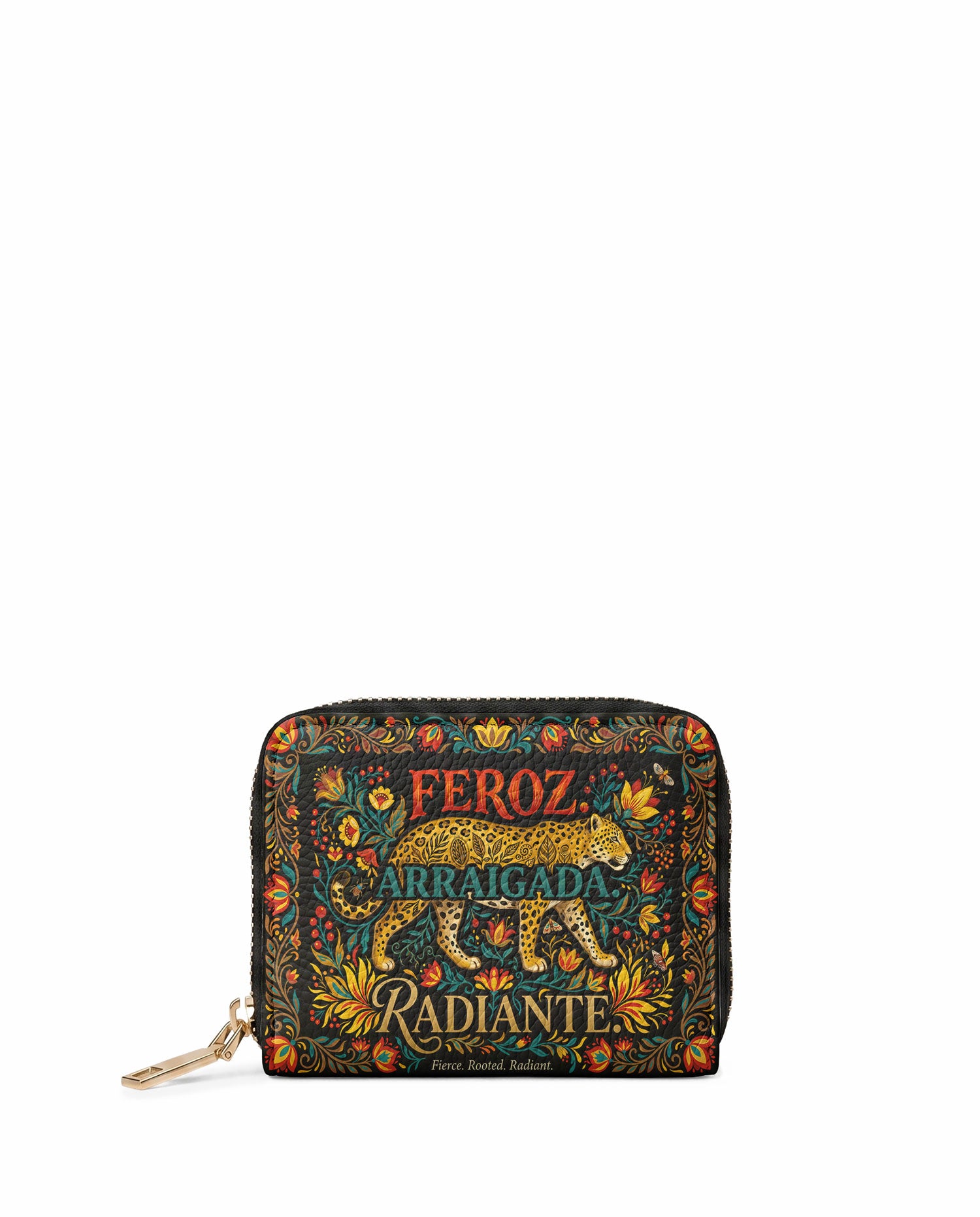 "Feroz. Arraigada. Radiante" ver.5 Mini Wallet - front view | Paleta Bags