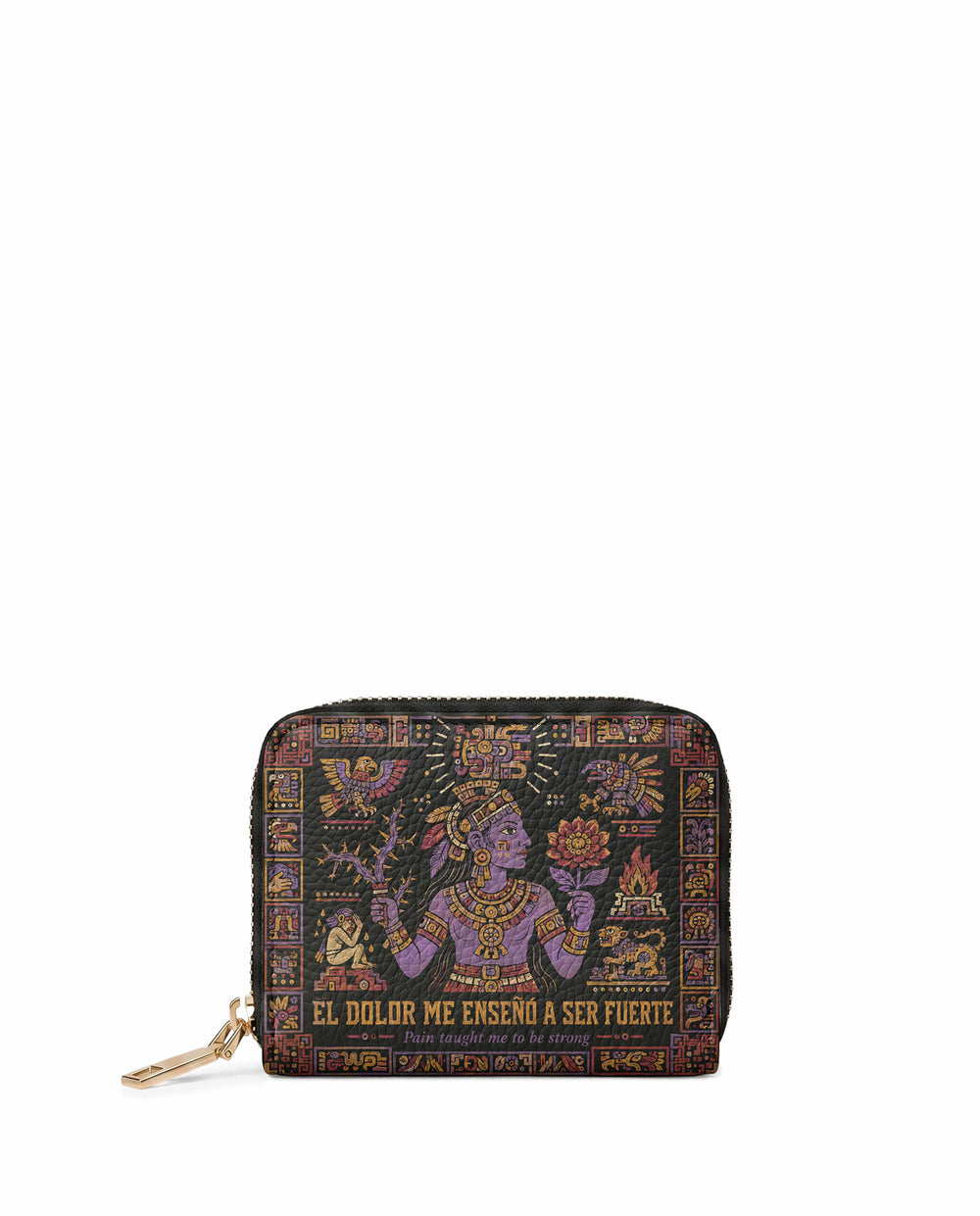 "El dolor me enseñó a ser fuerte" ver.4 Mini Wallet - front view | Paleta Bags