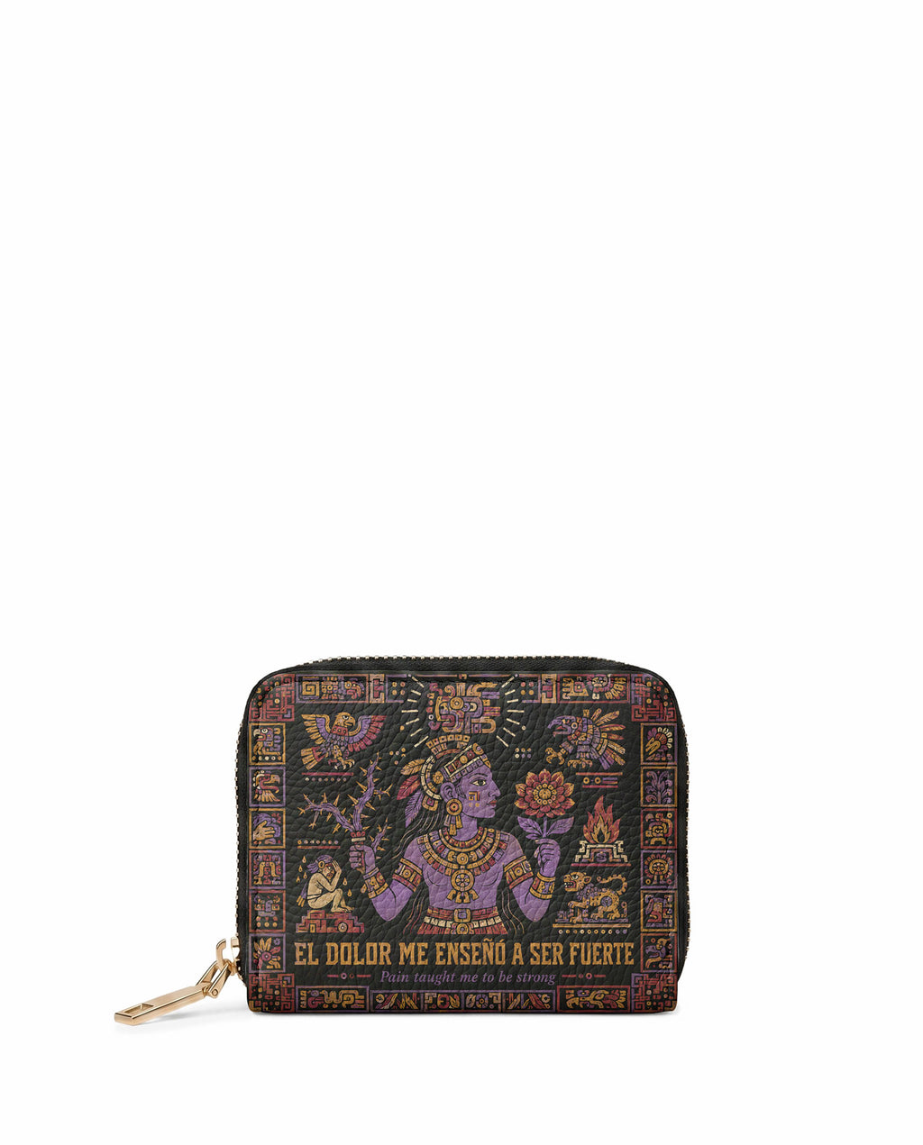 "El dolor me enseñó a ser fuerte" ver.4 Mini Wallet - front view | Paleta Bags