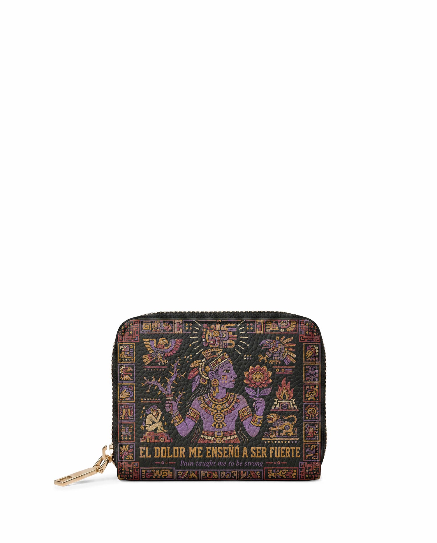 "El dolor me enseñó a ser fuerte" ver.4 Mini Wallet - front view | Paleta Bags