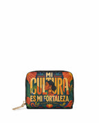 "Mi cultura es mi fortaleza" ver.2 Mini Wallet - front view | Paleta Bags