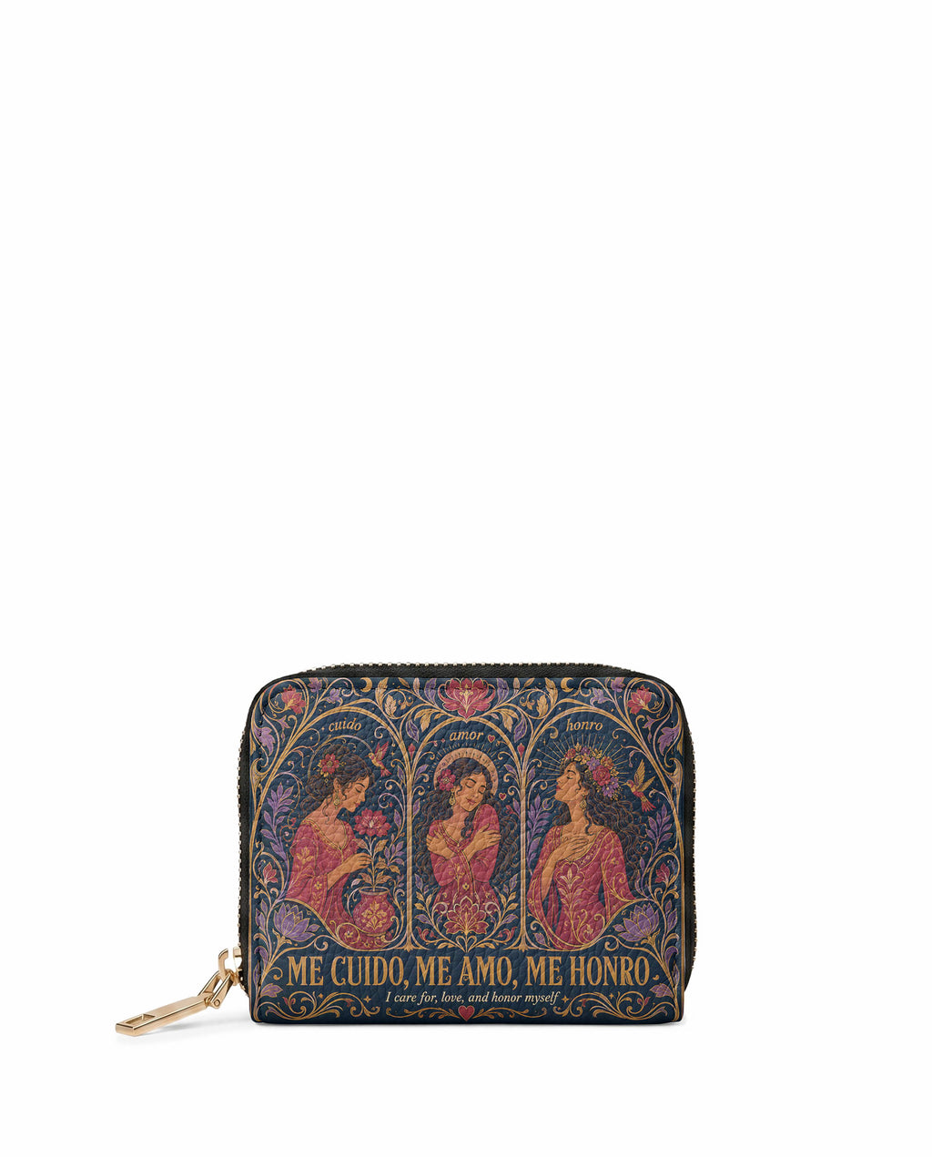 "Me cuido, me amo, me honro" ver.3 Mini Wallet - front view | Paleta Bags