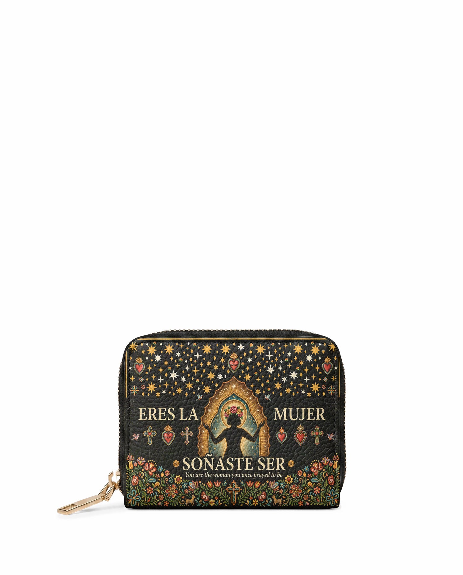"Eres la mujer que alguna vez soñaste ser" ver.2 Mini Wallet - front view | Paleta Bags