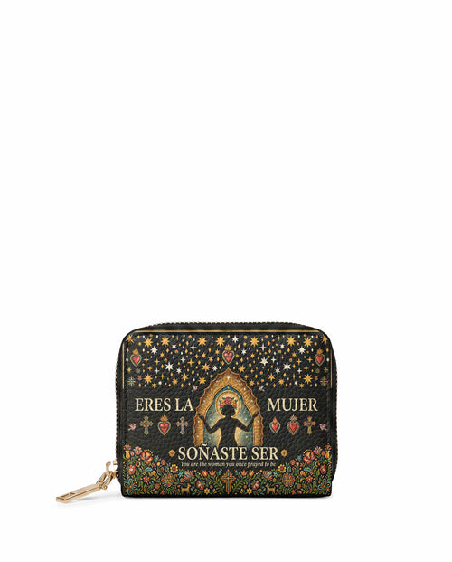 "Eres la mujer que alguna vez soñaste ser" ver.2 Mini Wallet - front view | Paleta Bags