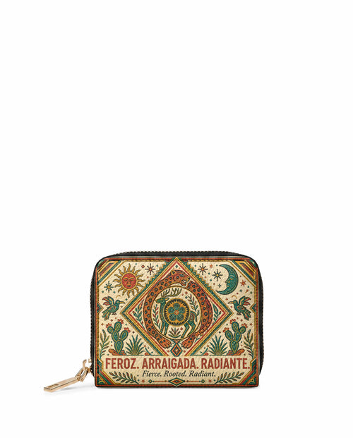 "Feroz. Arraigada. Radiante" ver.2 Mini Wallet - front view | Paleta Bags