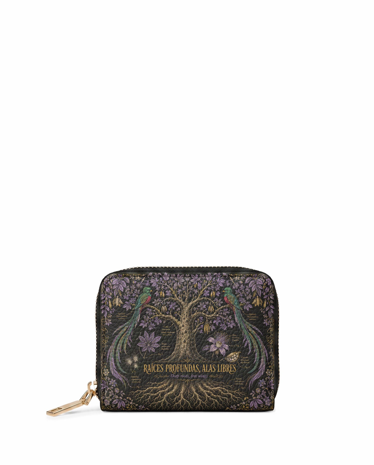 "Raíces profundas, alas libres" ver.2 Mini Wallet - front view | Paleta Bags