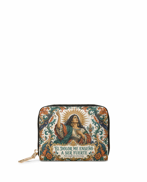"El dolor me enseñó a ser fuerte" ver.5 Mini Wallet - front view | Paleta Bags