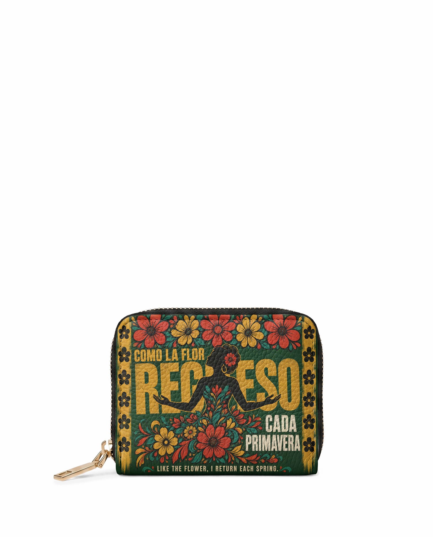 "Como la flor, regreso cada primavera" ver.1 Mini Wallet - front view | Paleta Bags