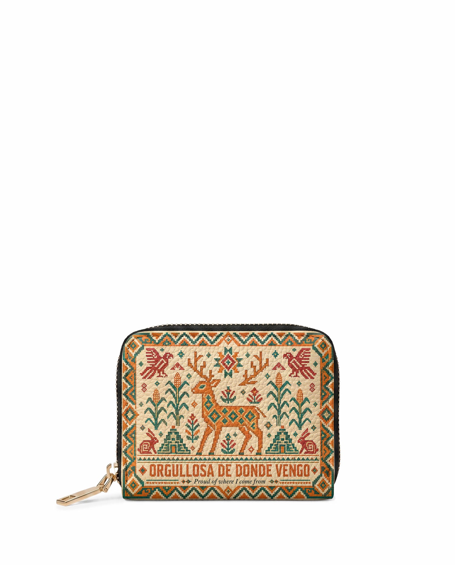 "Orgullosa de donde vengo" ver.1 Mini Wallet - front view | Paleta Bags