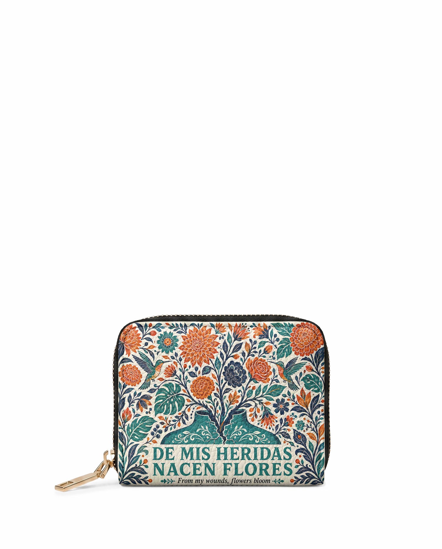 "De mis heridas nacen flores" ver.1 Mini Wallet - front view | Paleta Bags