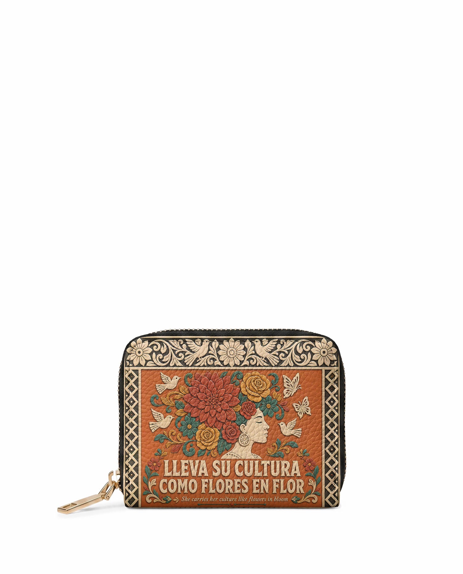 "Lleva su cultura como flores en flor" ver.3 Mini Wallet - front view | Paleta Bags