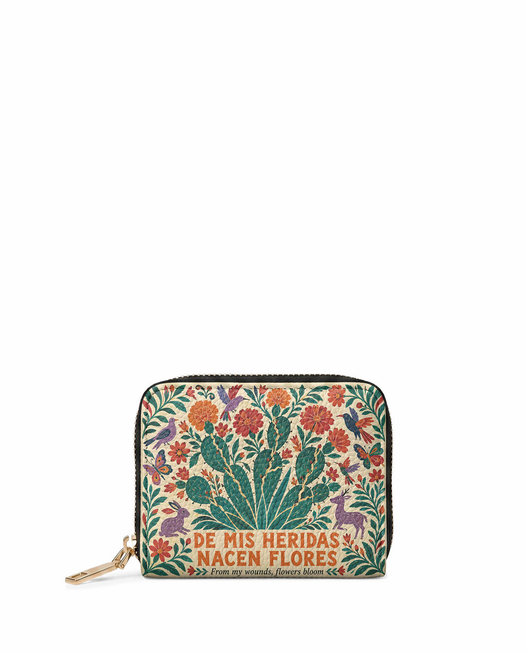 "De mis heridas nacen flores" ver.4 Mini Wallet - front view | Paleta Bags