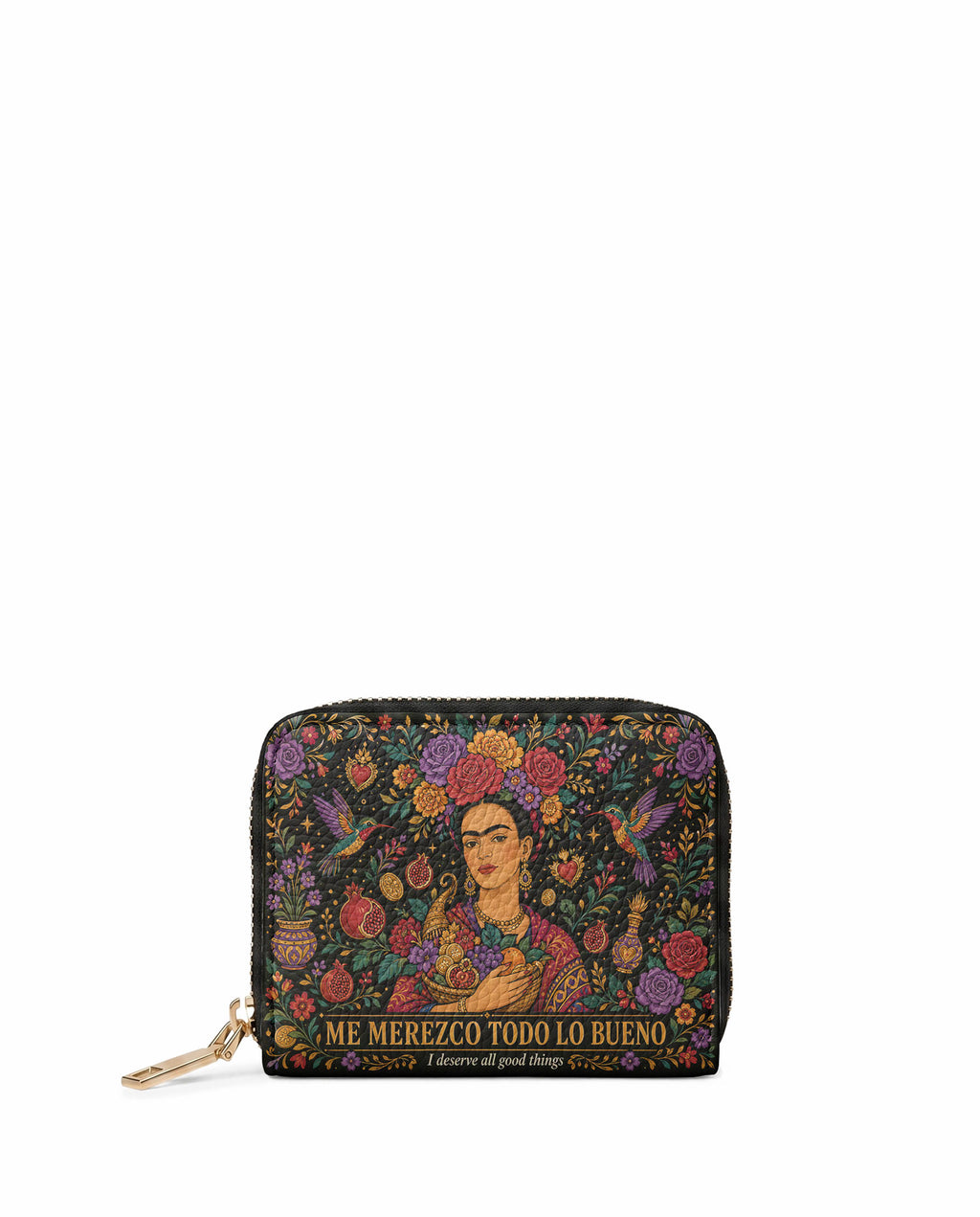"Me merezco todo lo bueno" ver.1 Mini Wallet - front view | Paleta Bags