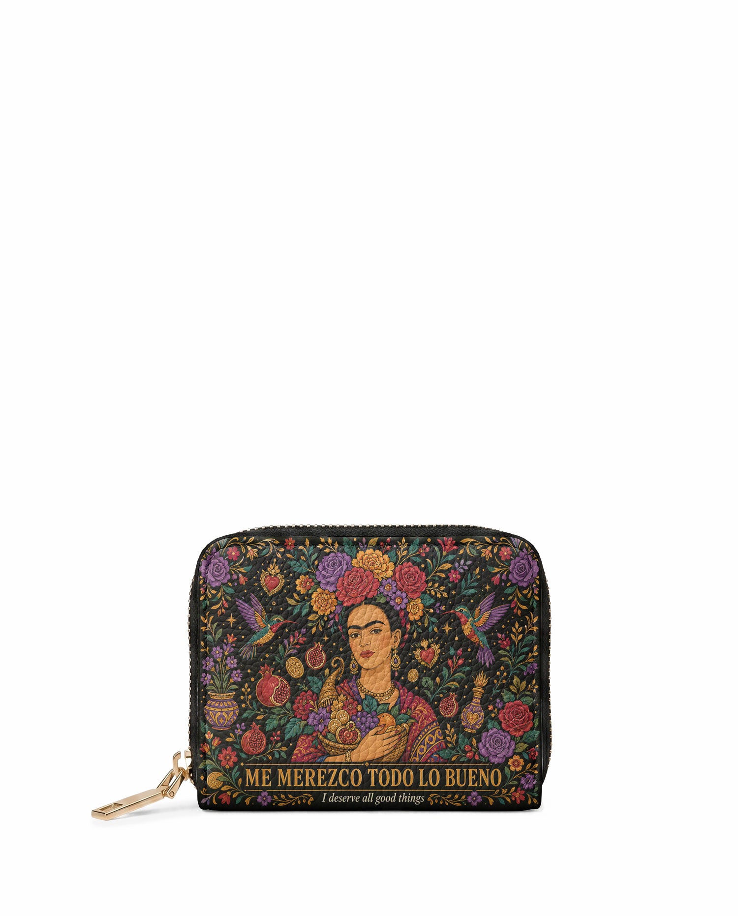"Me merezco todo lo bueno" ver.1 Mini Wallet - front view | Paleta Bags
