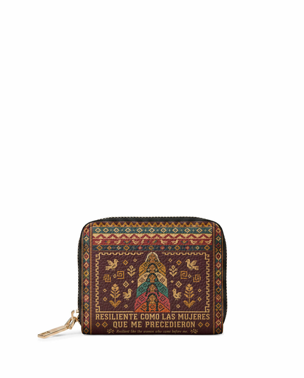 "Resiliente como las mujeres que me precedieron" ver.3 Mini Wallet - front view | Paleta Bags