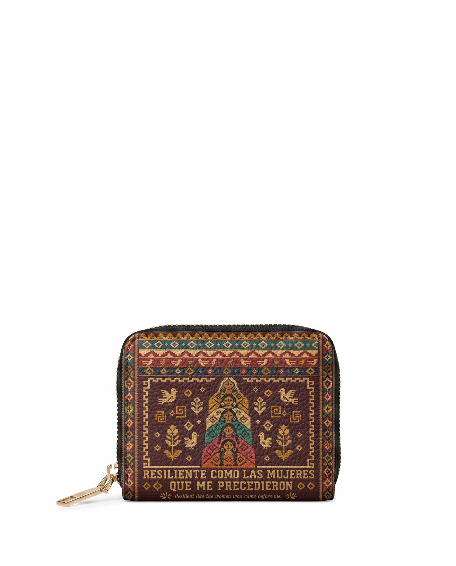 "Resiliente como las mujeres que me precedieron" ver.3 Mini Wallet - front view | Paleta Bags