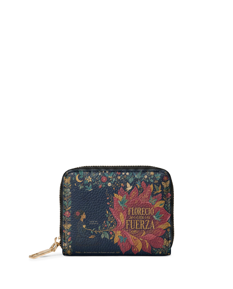 "Sanó en silencio, floreció con fuerza" ver.2 Mini Wallet
