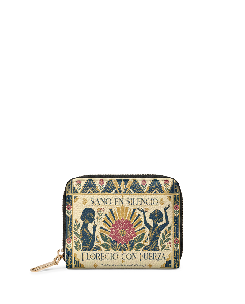 "Sanó en silencio, floreció con fuerza" ver.3 Mini Wallet