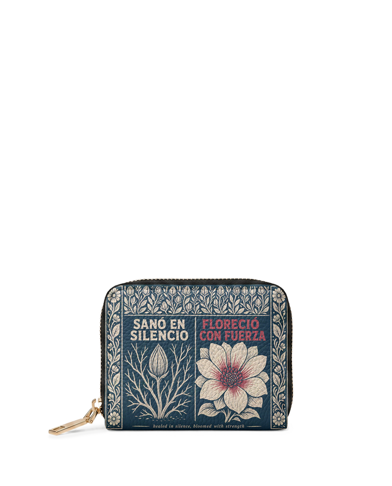"Sanó en silencio, floreció con fuerza" ver.1 Mini Wallet
