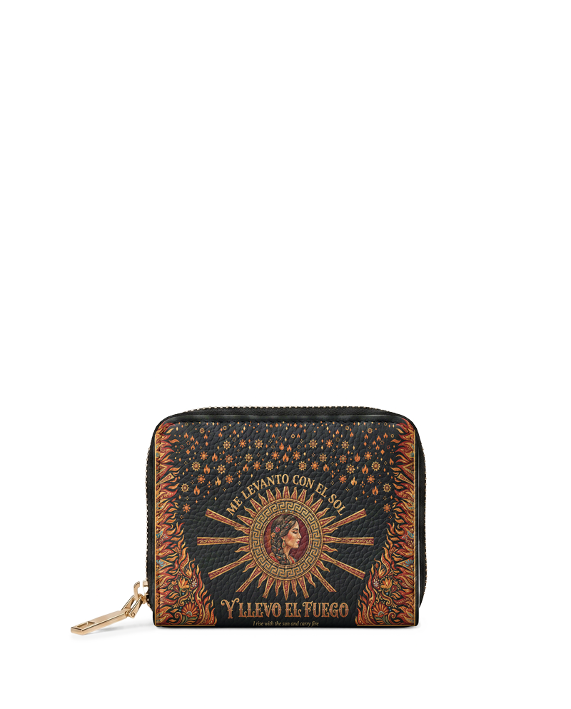 "Me levanto con el sol y llevo el fuego" ver.3 Mini Wallet